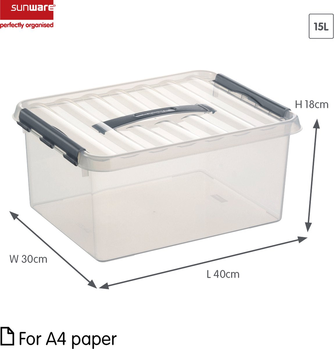 Sunware Q-line 15L Transparant Opbergbox