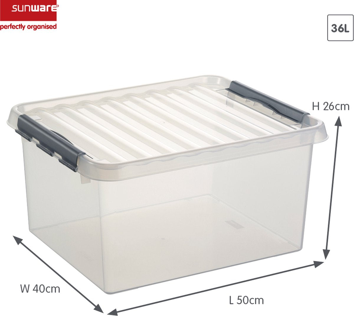 Sunware Q-line 36L Transparant Opbergbox
