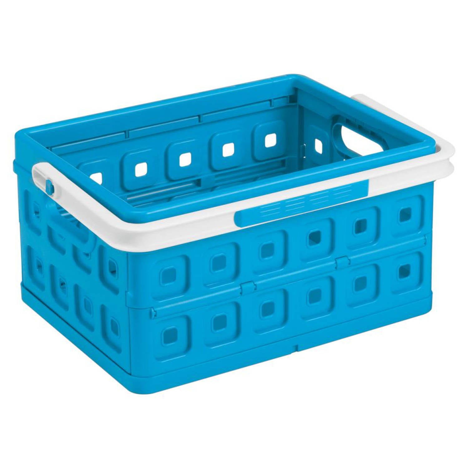 Sunware Square Vouwkrat Met Handgreep 24L Blauw