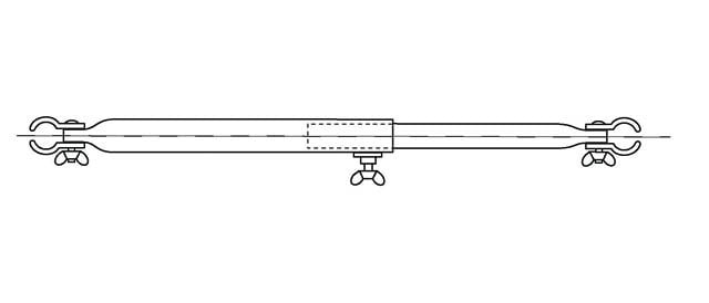 Campking Verandestang 25/22mm 170-260cm Aluminium (A)