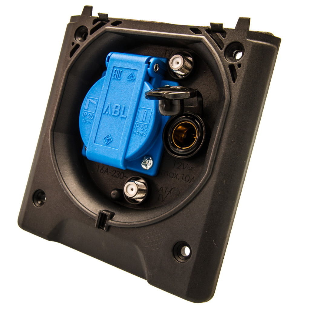 Buitenwand CEE 230V Voortentaansluiting + TV