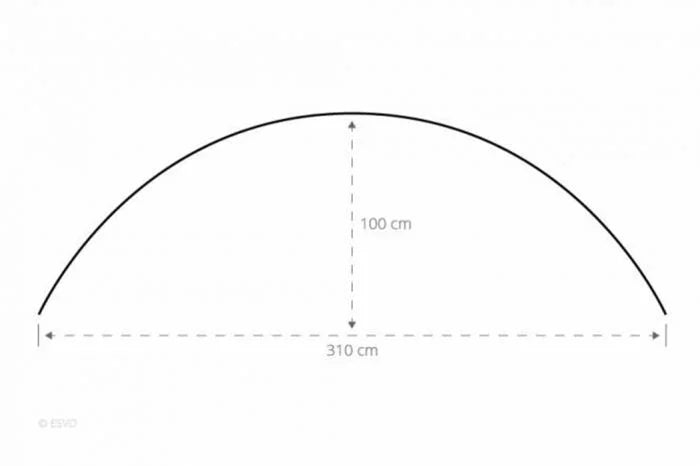 ESVO Gebogen Mistral 395 Gesloten Windscherm