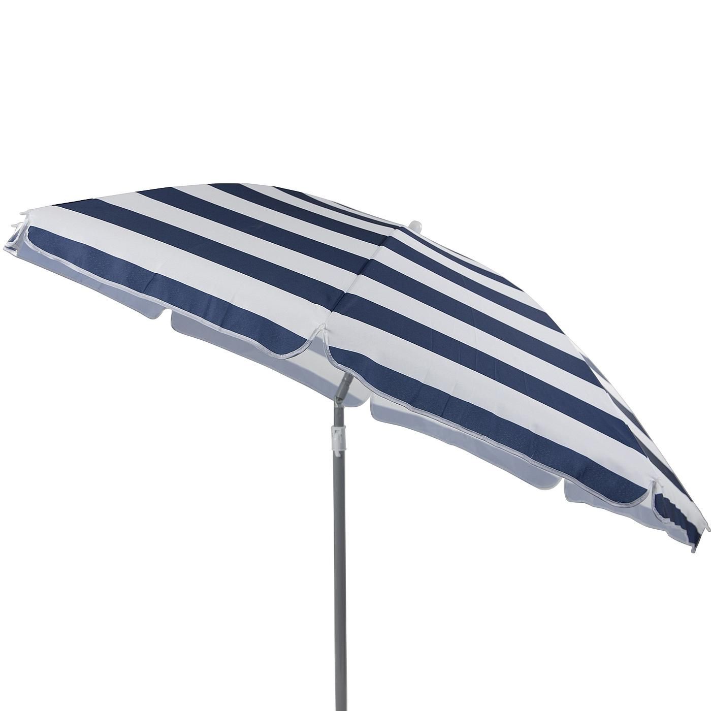 Bo-Camp Parasol Gestreept 165 cm blauw/wit