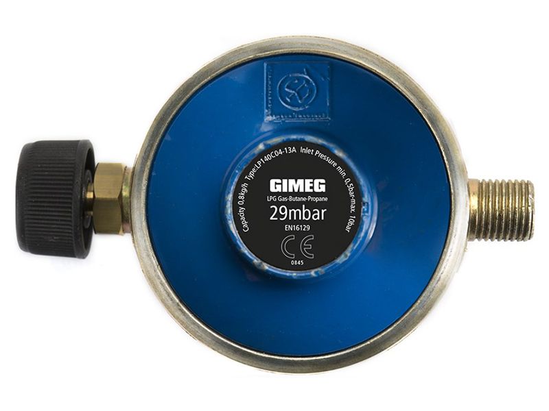 Gimeg Campingaz 29 Mbar 1/4" Links Gasdrukregelaar