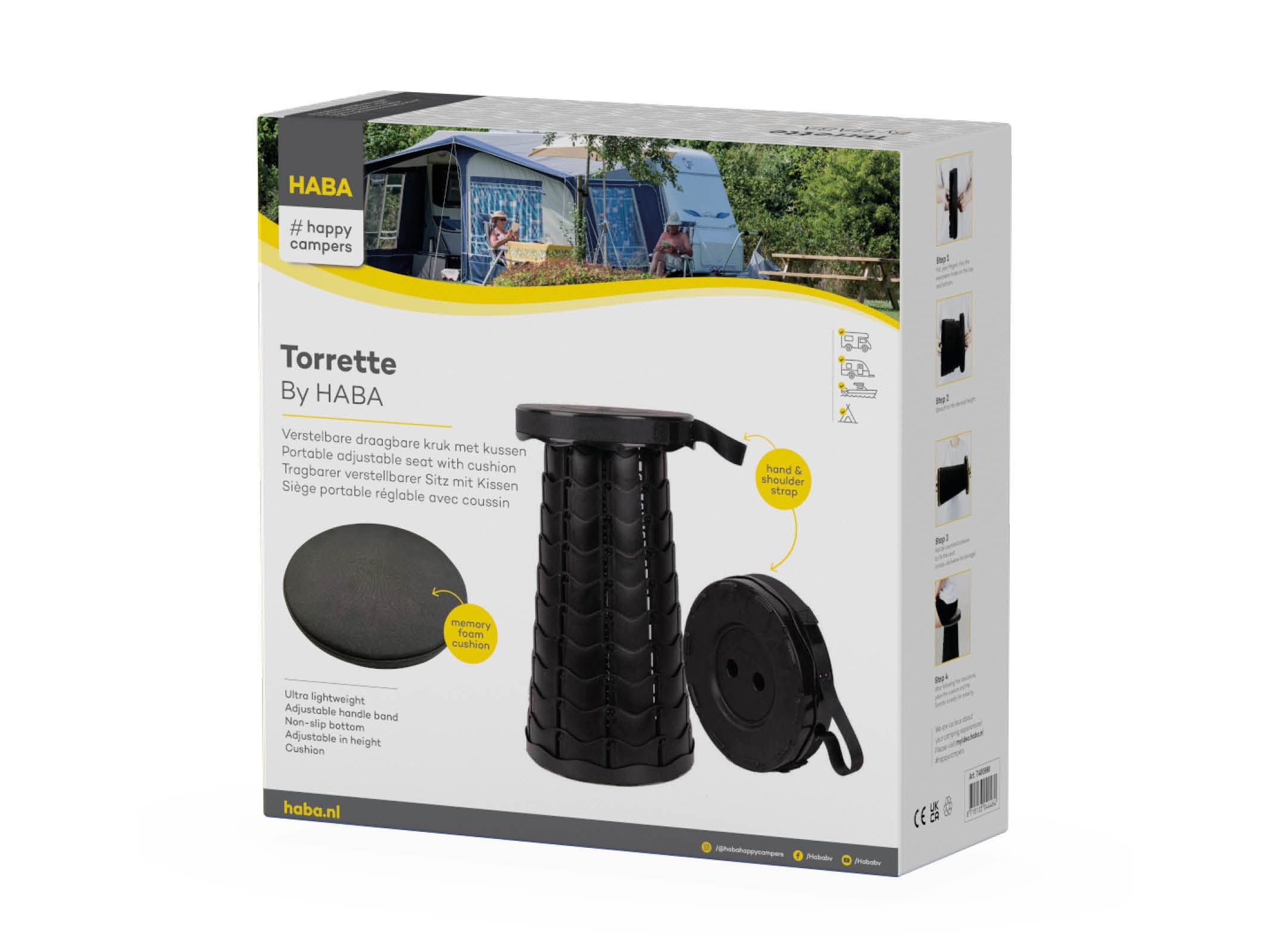HABA Torrette Verstelbare Draagbare Kruk Met Kussen