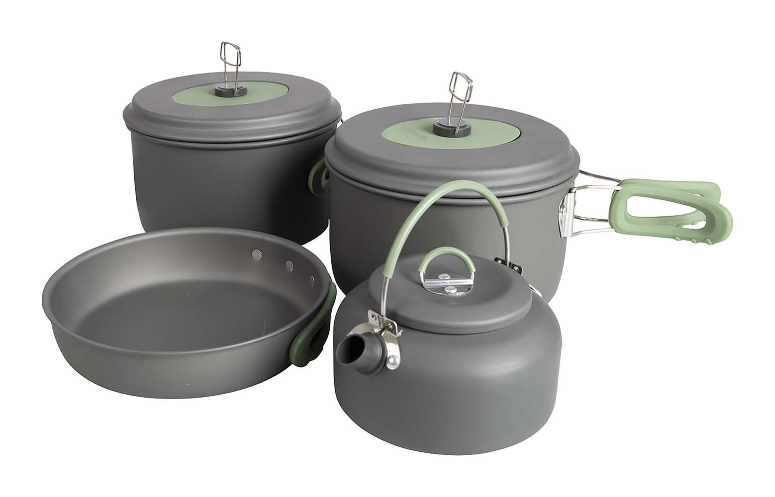 Bo-Camp Explorer XL 4-Delige Pannenset Met Theeketel