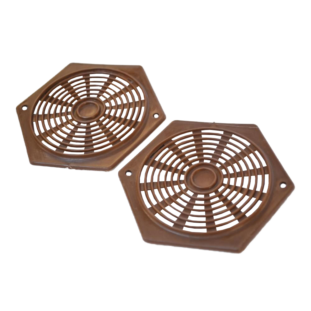 Rozet Opbouw Bruin 75mm Zeskantig 2st.