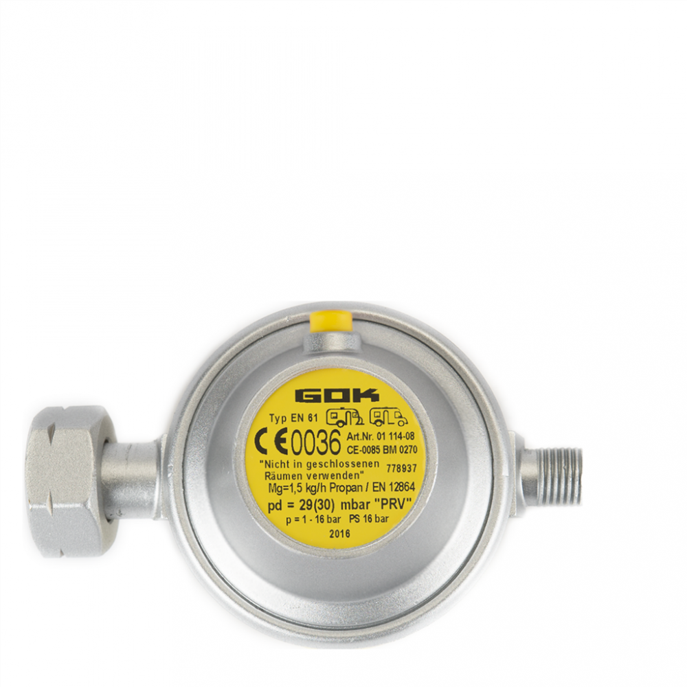 Drukregelaar Met Afblaasventiel Gok DIN x 1/4" li 30 Mbar