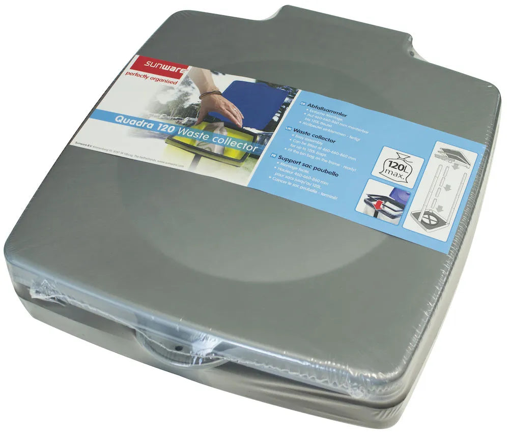 Sunware Quadra Vuilniszakhouder Zwart 120L