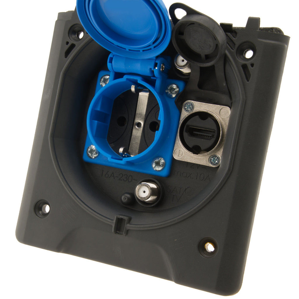 Buitenwand CEE 230V Voortentaansluiting + HDMI