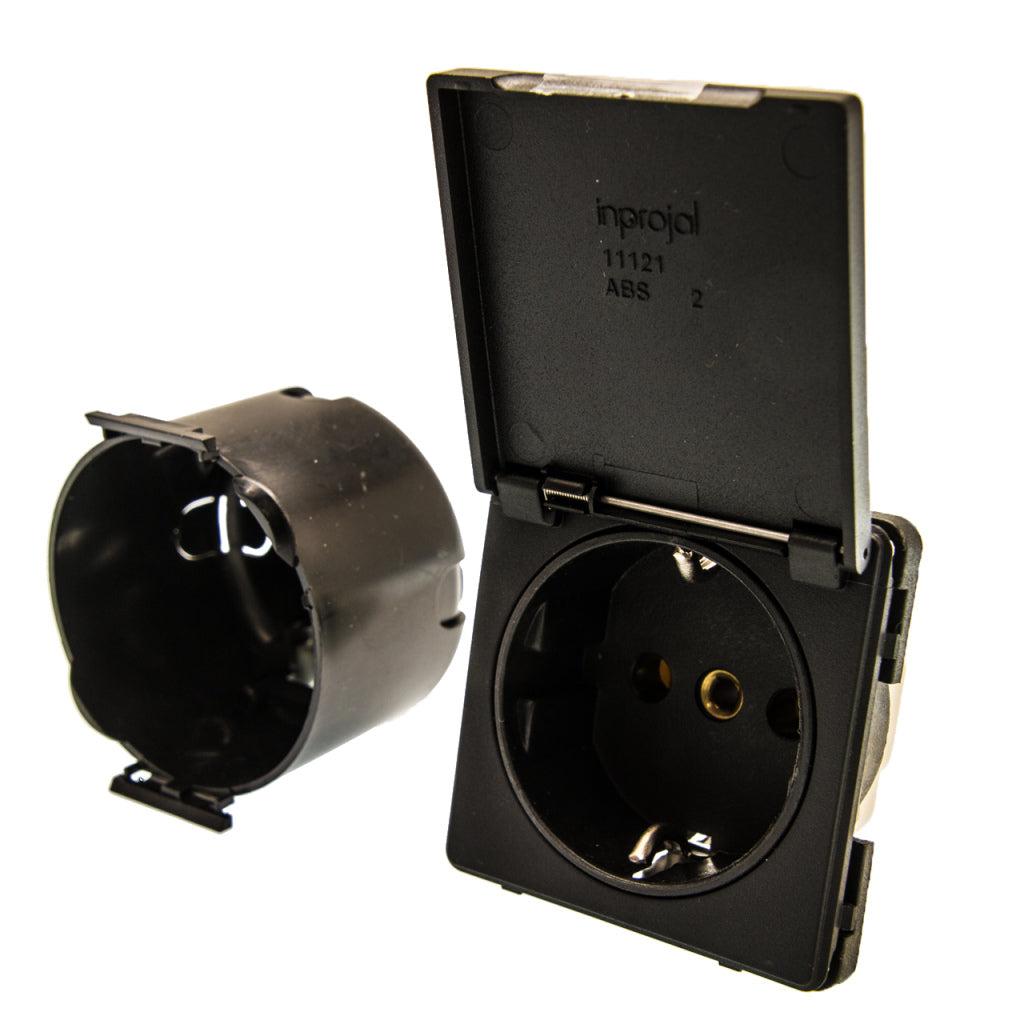 Contactdoos Schuko S 20.000 230V Zwart