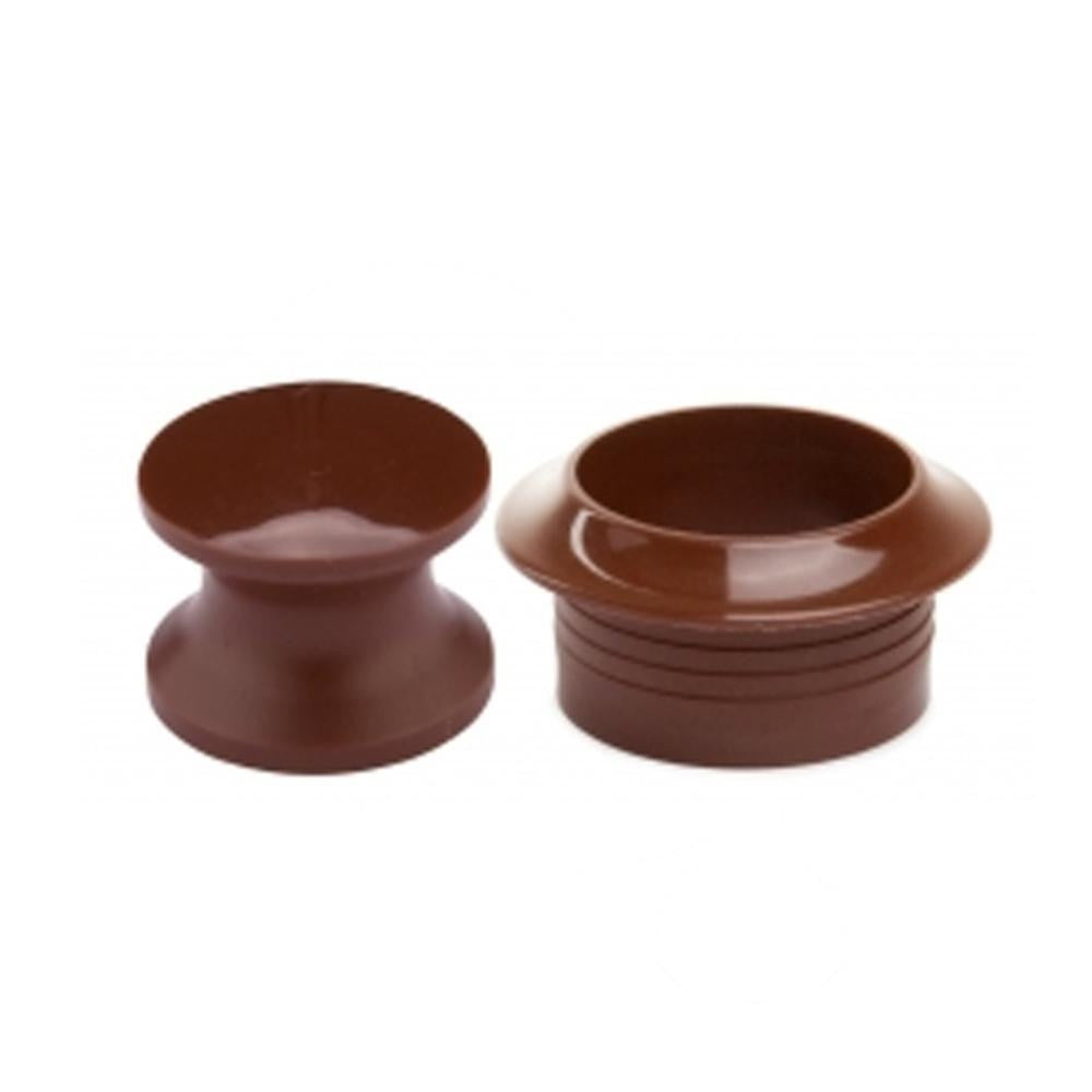 Knop Met Ring Bruin Pushlock 2st.