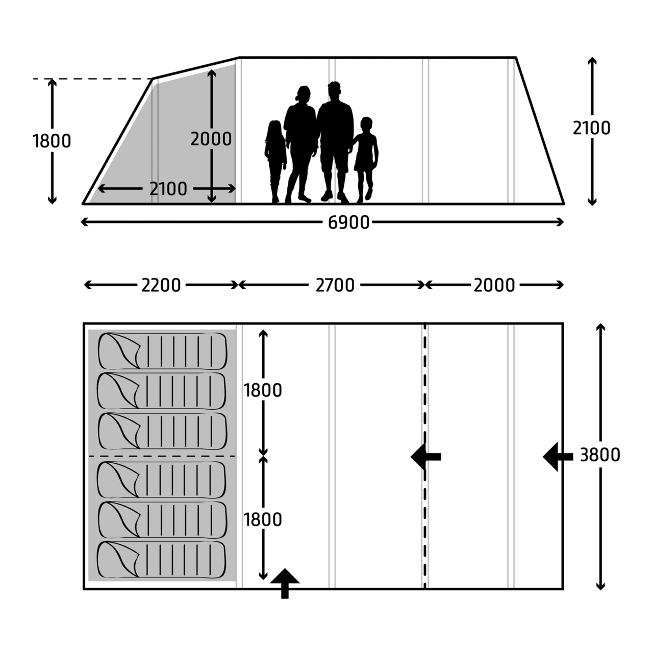 Kampa Hayling 6 Tunneltent