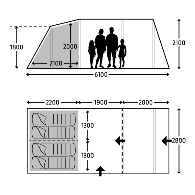 Kampa Hayling 4 Tunneltent