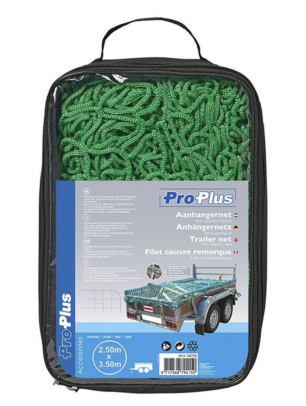 ProPlus Aanhangwagennet Met Elastisch Koord 2,50x3,50M